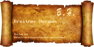 Breitner Herman névjegykártya